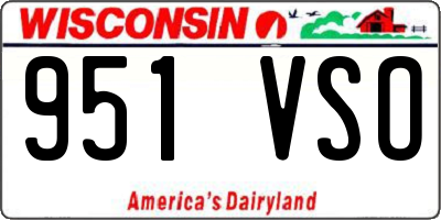 WI license plate 951VSO