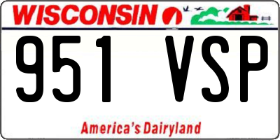 WI license plate 951VSP