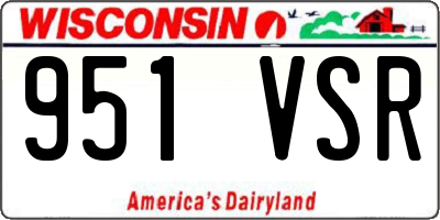 WI license plate 951VSR