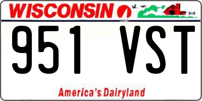 WI license plate 951VST