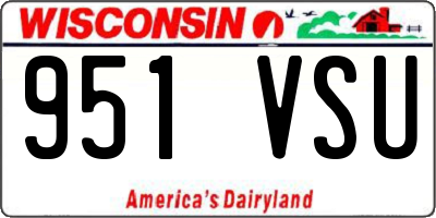 WI license plate 951VSU