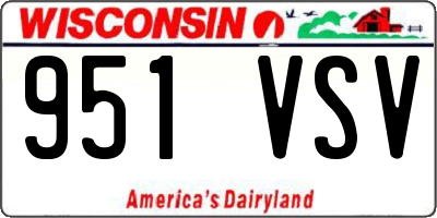 WI license plate 951VSV
