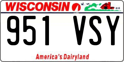 WI license plate 951VSY