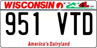 WI license plate 951VTD