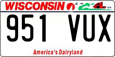 WI license plate 951VUX