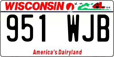 WI license plate 951WJB