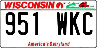 WI license plate 951WKC