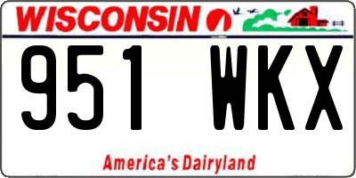 WI license plate 951WKX