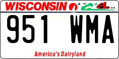 WI license plate 951WMA
