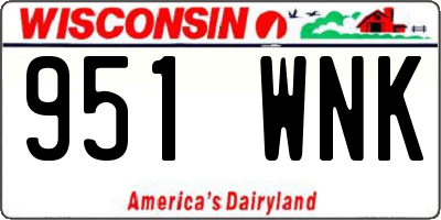 WI license plate 951WNK