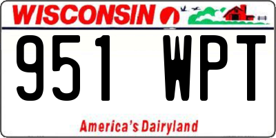 WI license plate 951WPT