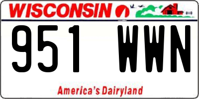 WI license plate 951WWN