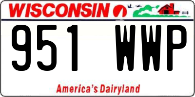 WI license plate 951WWP