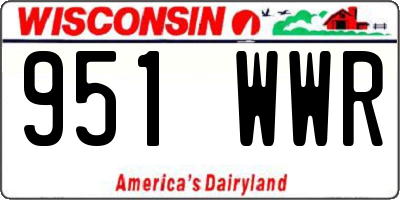 WI license plate 951WWR