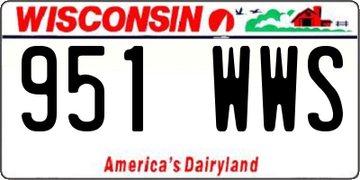 WI license plate 951WWS