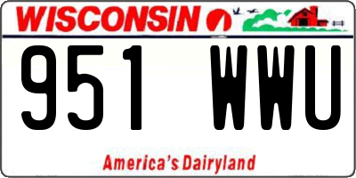 WI license plate 951WWU
