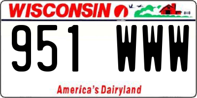 WI license plate 951WWW