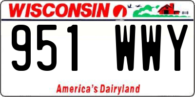 WI license plate 951WWY