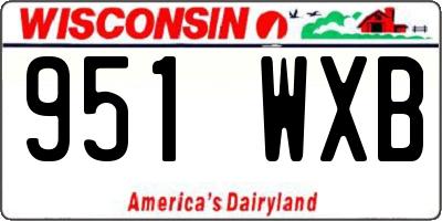 WI license plate 951WXB