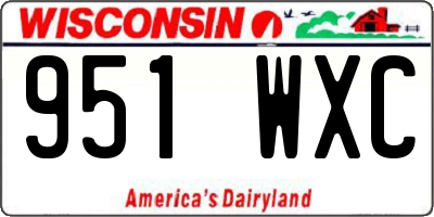 WI license plate 951WXC