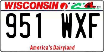WI license plate 951WXF