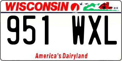 WI license plate 951WXL