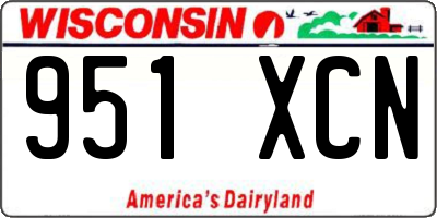 WI license plate 951XCN