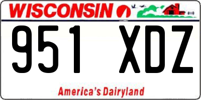 WI license plate 951XDZ