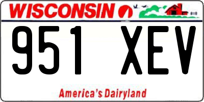 WI license plate 951XEV
