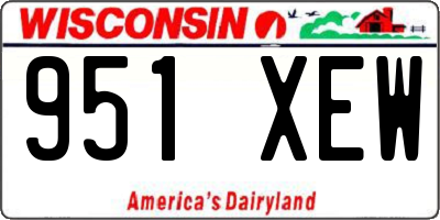 WI license plate 951XEW
