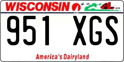 WI license plate 951XGS