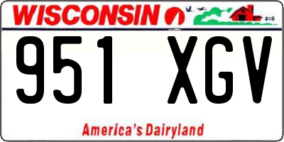 WI license plate 951XGV