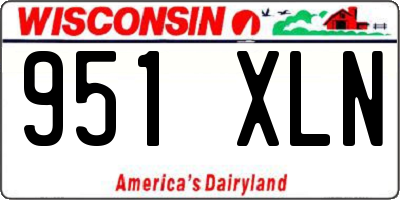 WI license plate 951XLN