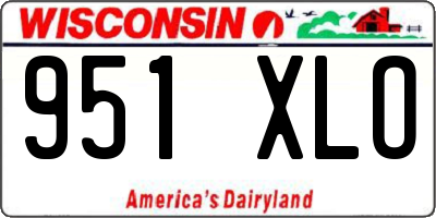 WI license plate 951XLO