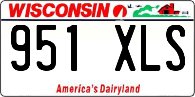 WI license plate 951XLS
