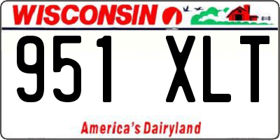 WI license plate 951XLT