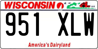 WI license plate 951XLW