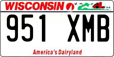 WI license plate 951XMB