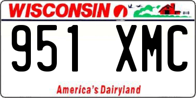 WI license plate 951XMC