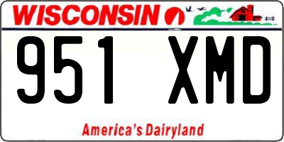 WI license plate 951XMD
