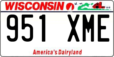 WI license plate 951XME