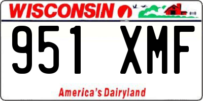WI license plate 951XMF