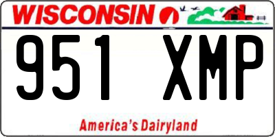WI license plate 951XMP