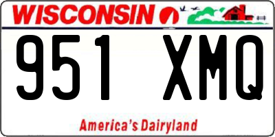 WI license plate 951XMQ
