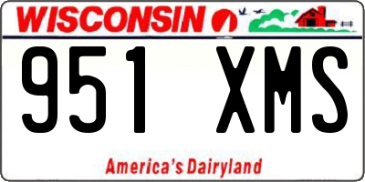 WI license plate 951XMS