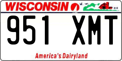 WI license plate 951XMT