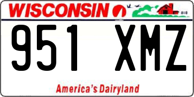 WI license plate 951XMZ