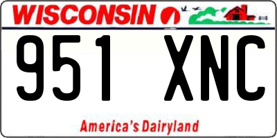 WI license plate 951XNC