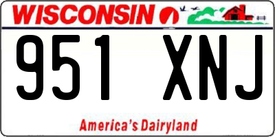 WI license plate 951XNJ