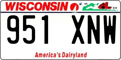 WI license plate 951XNW